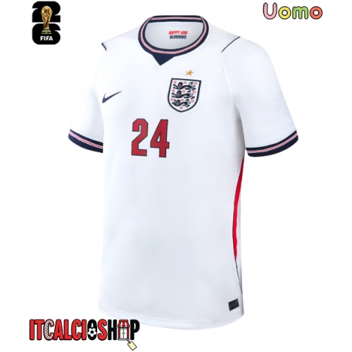 Inghilterra Reece James #24 Prima Maglia Mondiali 2026 Manica Corta